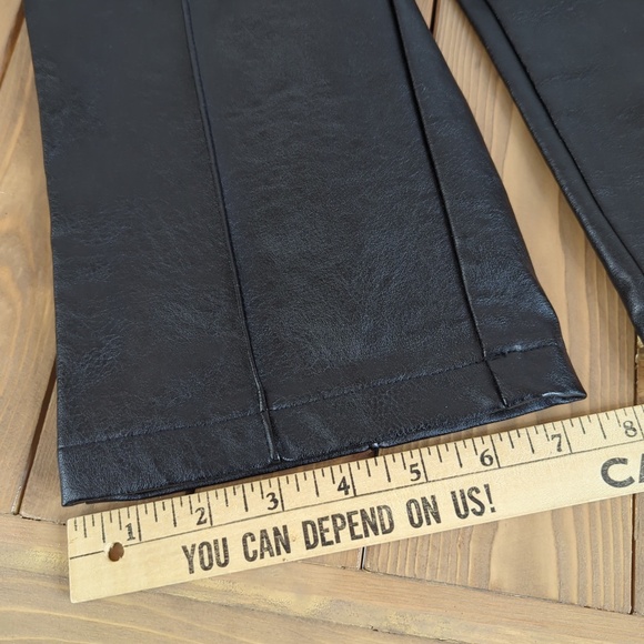 Princess Polly Black Faux Leather Cropped Ankle High Rise Pants - Picture 9 of 11